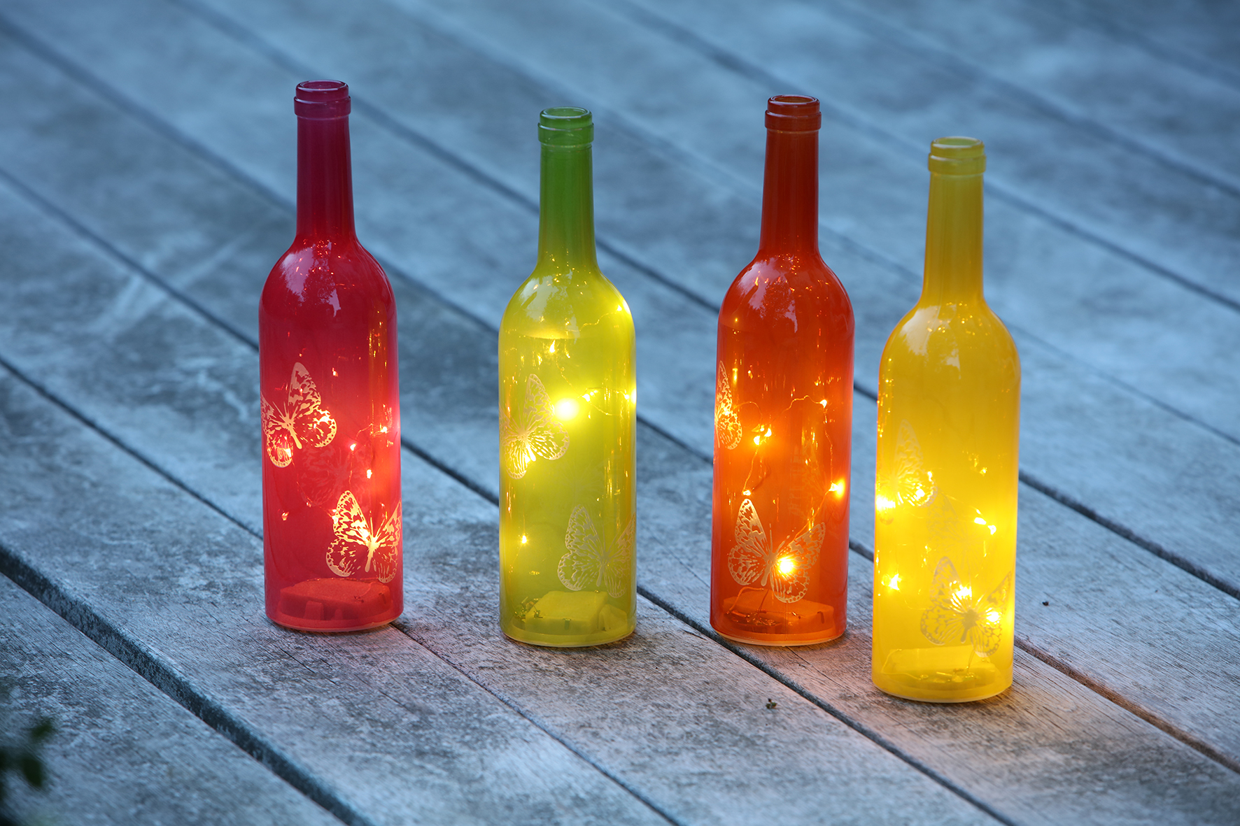 LED Deko Glasflasche Torno
