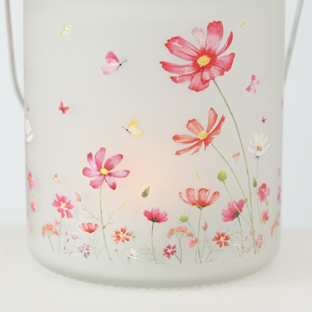 Windlicht Cosmea | Glas lackiert orange, sortiert