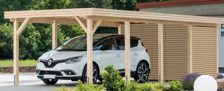 Einzelcarport "Nürnberg Modern" 2 Fichte