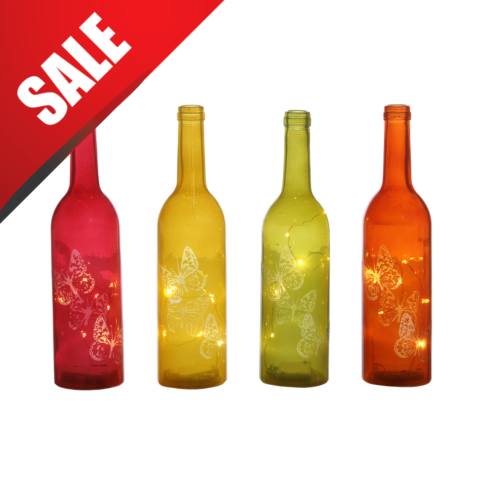 LED Deko Glasflasche Torno