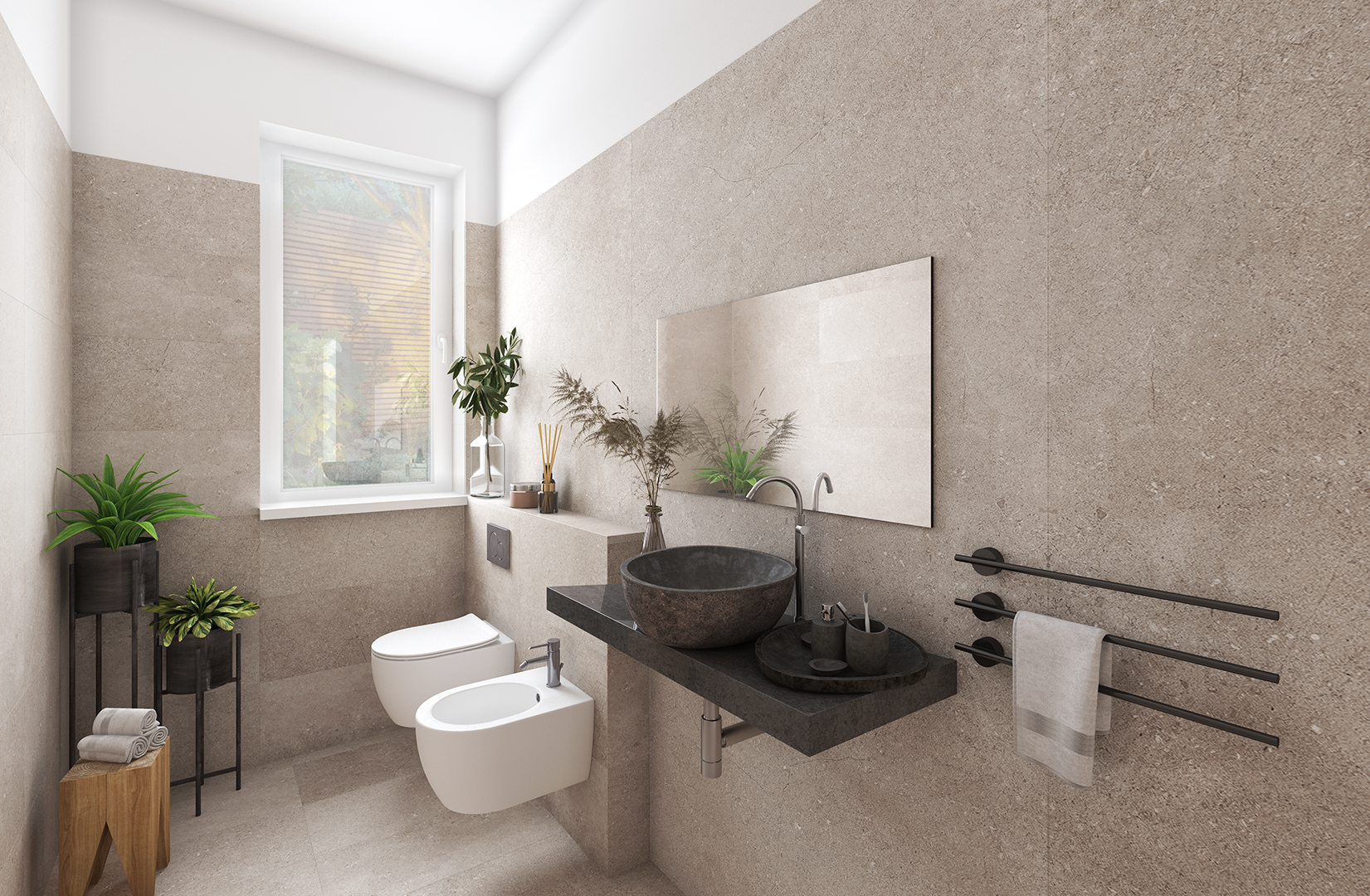 Wunderwerk Ceramin Tiles Stein grau