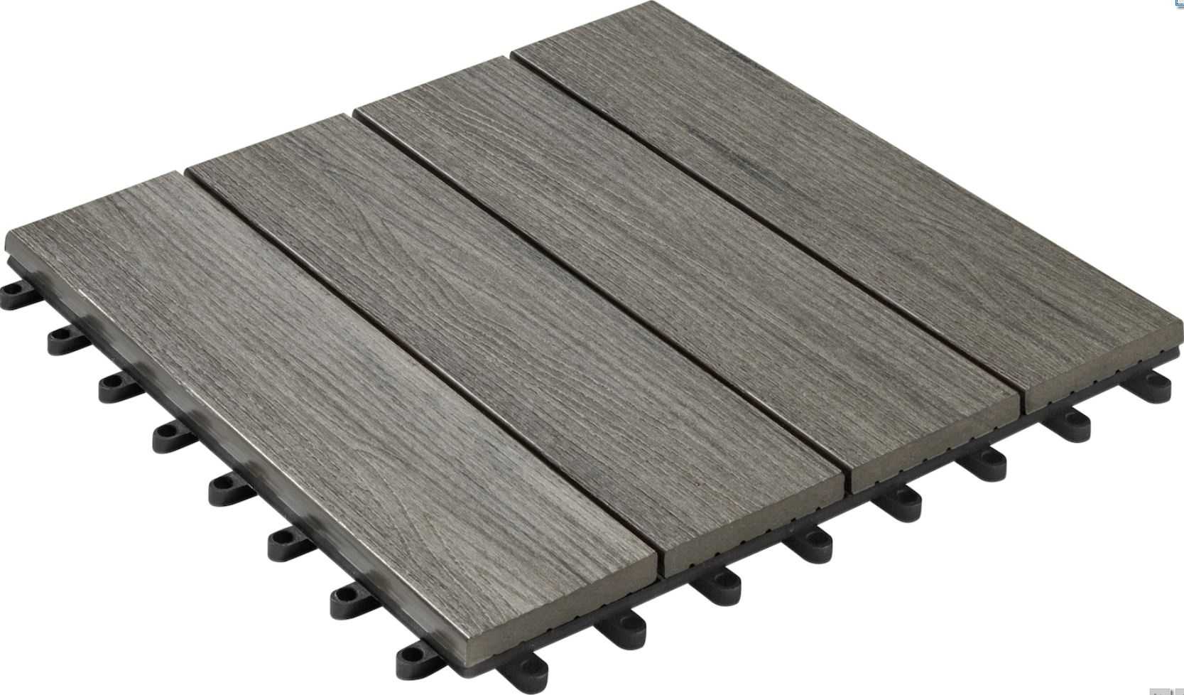 WPC-Fliese bicolor grau