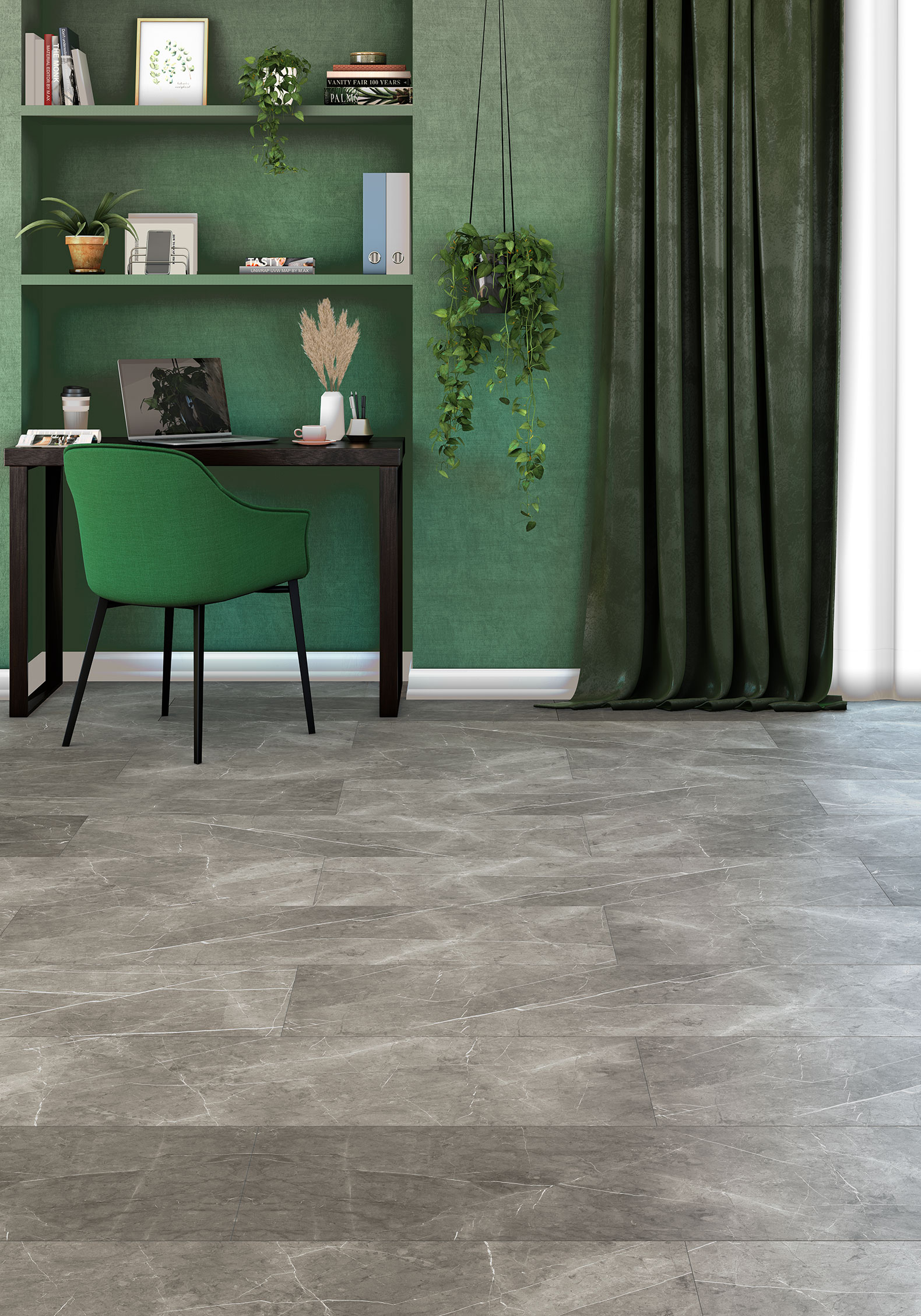 Wunderwerk Ceramin Tiles Marmor dunkelgrau