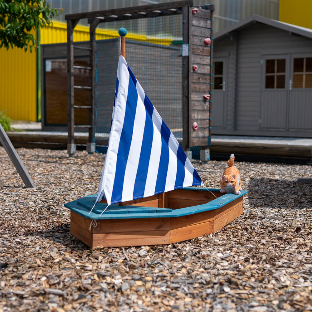 Sandkasten in Bootsform