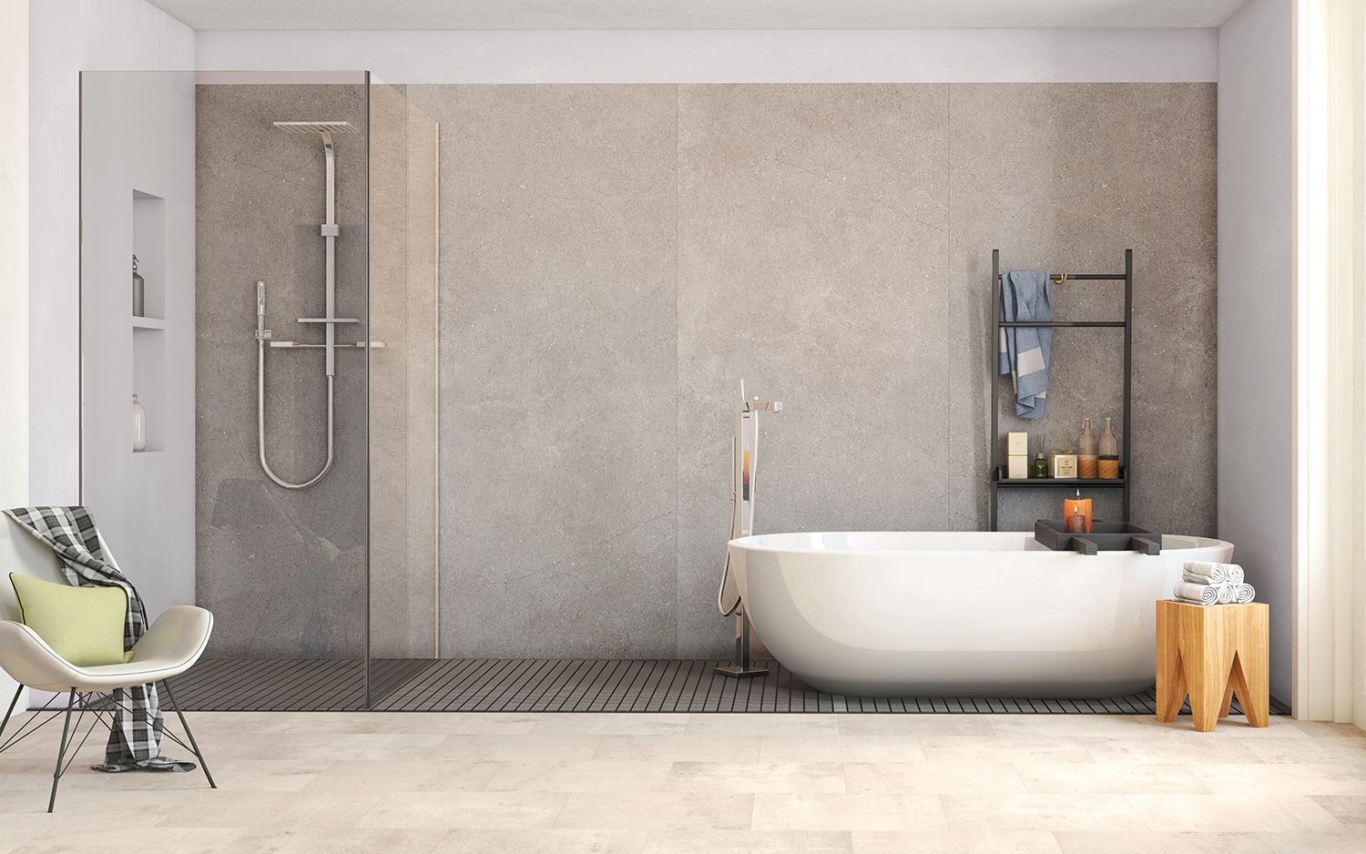 Wunderwerk Ceramin Tiles Stein grau