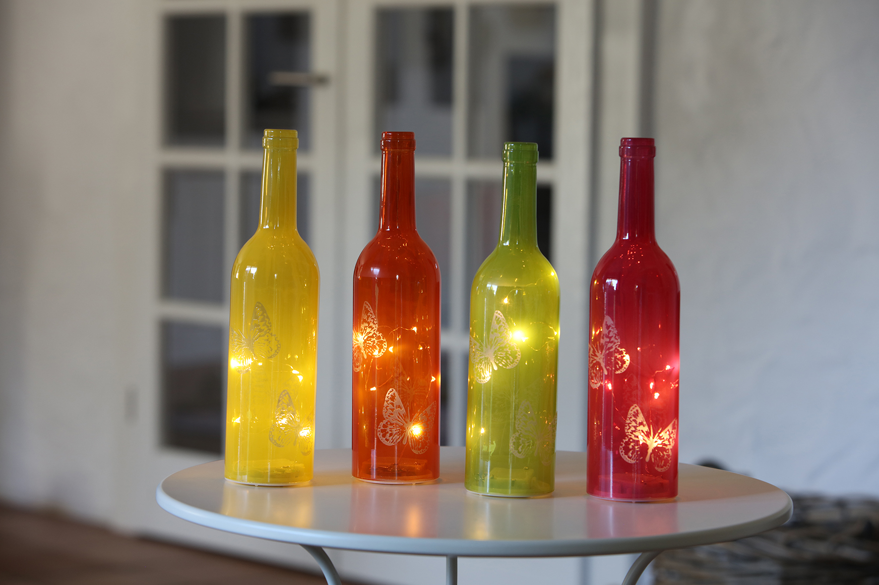 LED Deko Glasflasche Torno