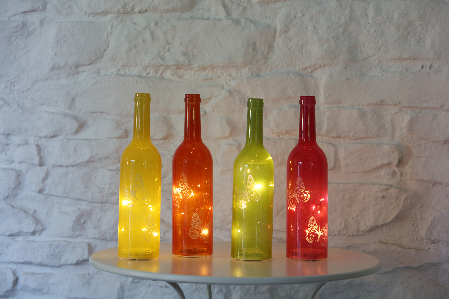 LED Deko Glasflasche Torno