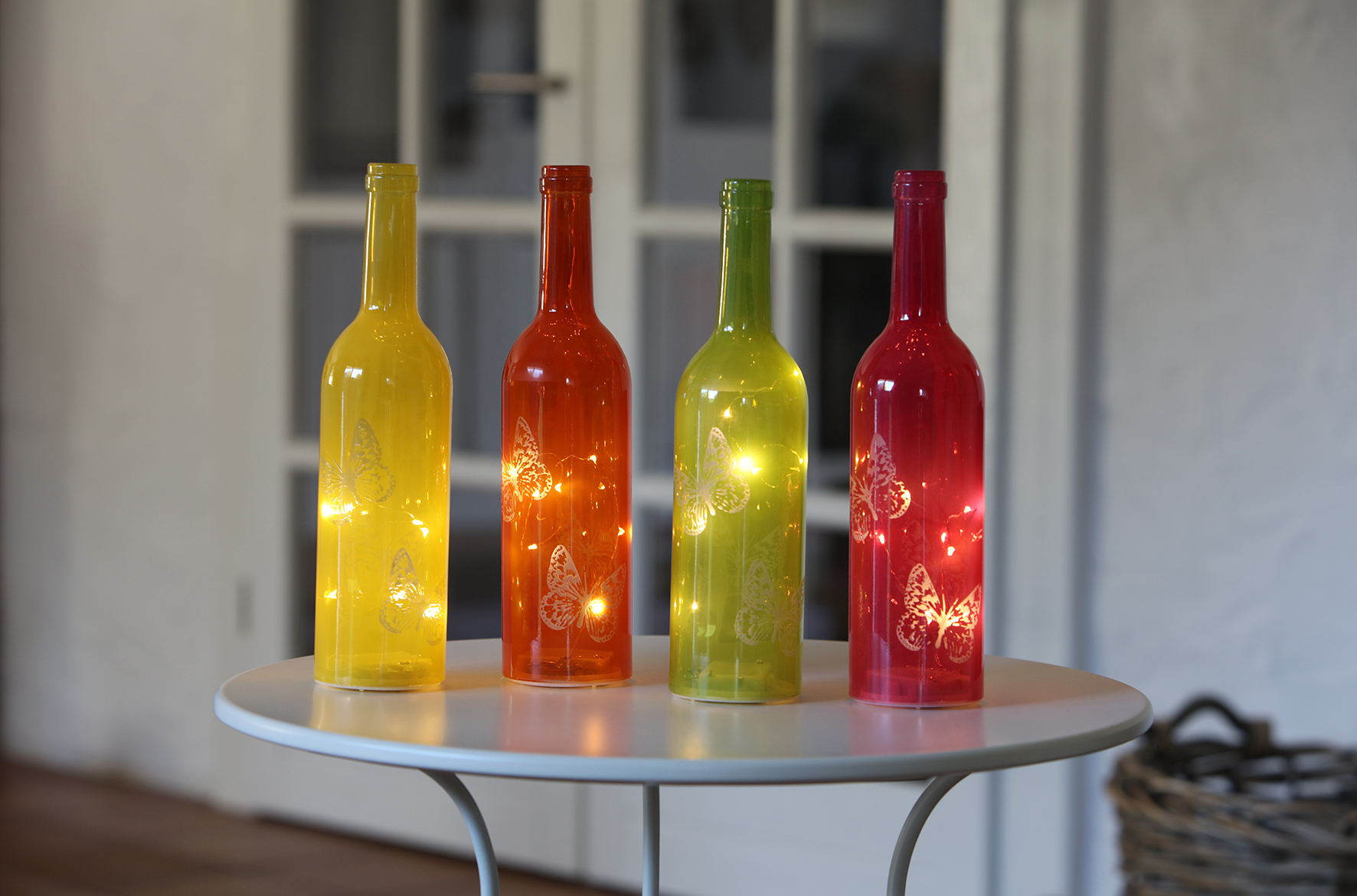 LED Deko Glasflasche Torno
