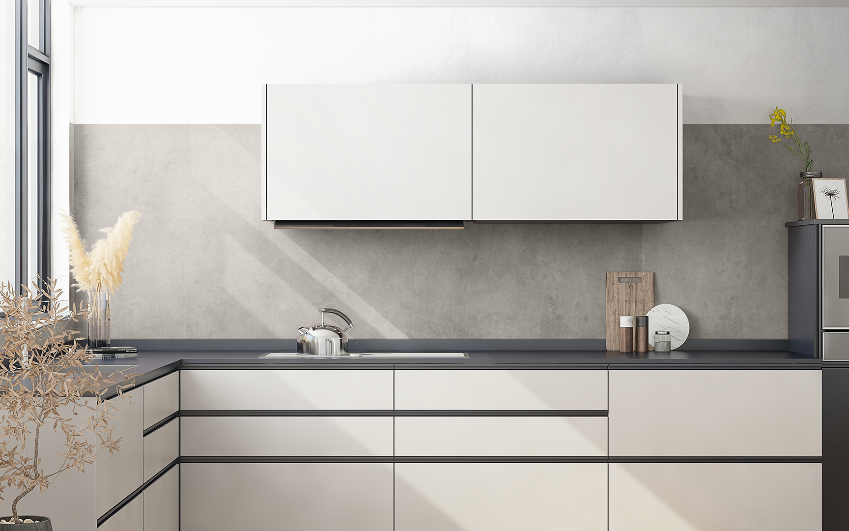 Wunderwerk Ceramin Tiles Beton dunkelgrau