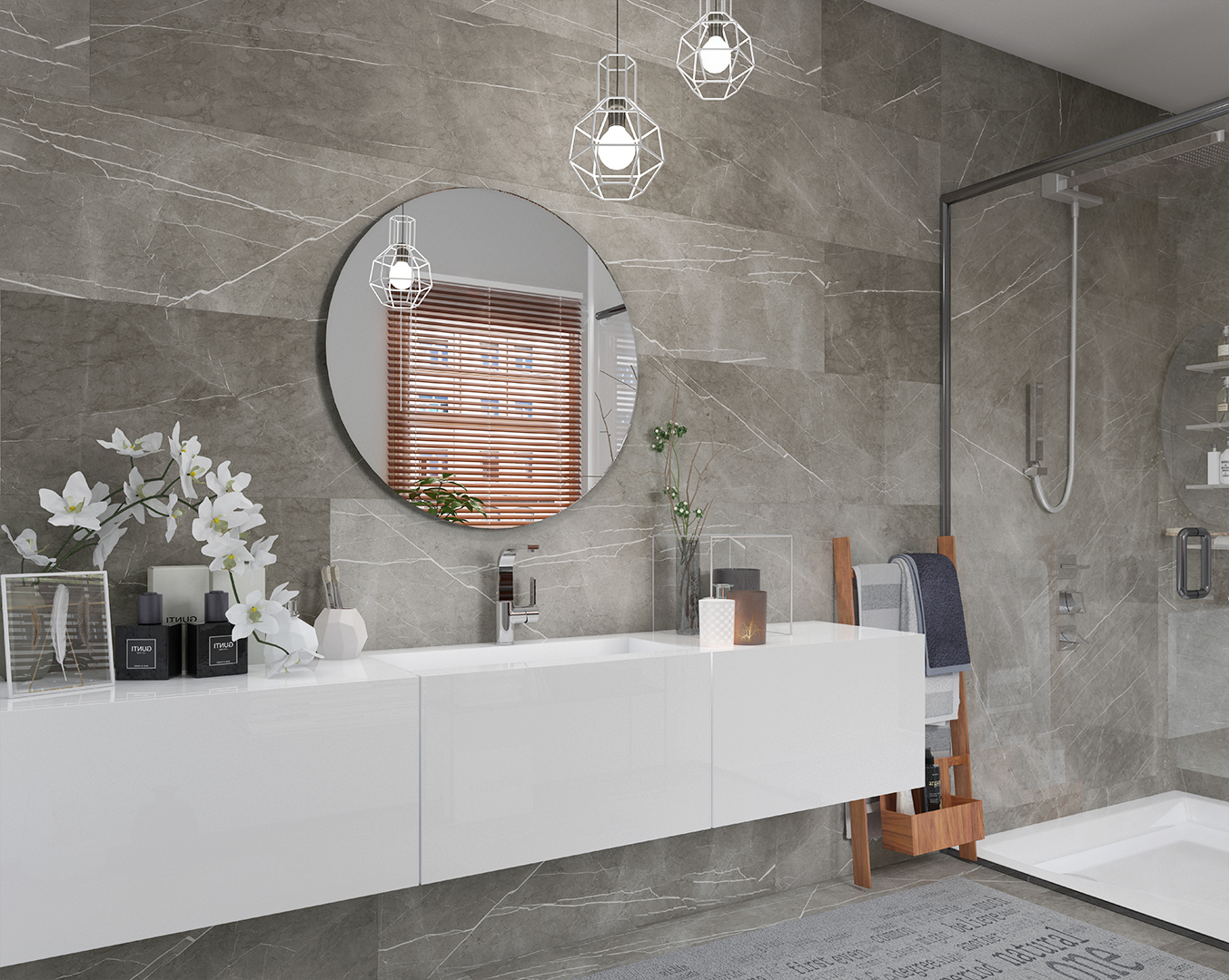 Wunderwerk Ceramin Tiles Marmor dunkelgrau