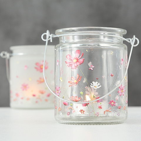 Windlicht Cosmea | Glas lackiert orange, sortiert